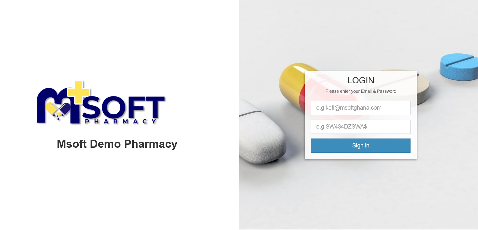 msoft pharmacy login page